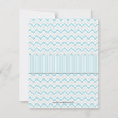 Modern Delicate Blue Zickzack Birthday Party Einladung (Rückseite)