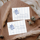 Modern Denim Blue Jean Stripes Baby Shower Begleitkarte