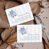 Modern Denim Blue Jean Stripes Baby Shower Begleitkarte