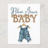 Modern Denim Boy Blue Jean Baby Showdusche Bingo G Flyer (Hinten)