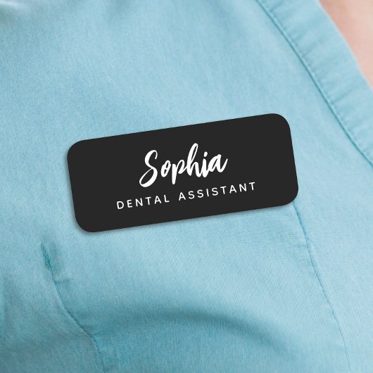 Modern Dental Assistant Script Name Black Name Namensschild