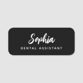Modern Dental Assistant Script Name Black Name Namensschild (Vorderseite)