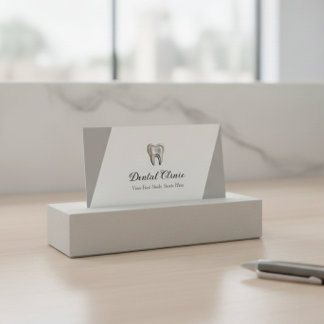 Modern Dental Clinic Logo QR Code Dentist Visitenkarte