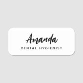 Modern Dental Hygienist Script Namensschild (Vorderseite)