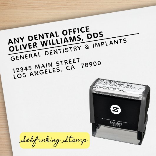 Modern Dental Office Dentist Return Address Permastempel