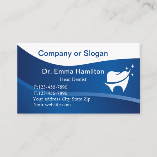 Modern Dental Tooth Logo Termin Visitenkarte (Vorderseite)