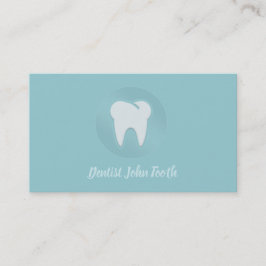 Modern Dentis White Tooth Logo Business Card Terminkarte