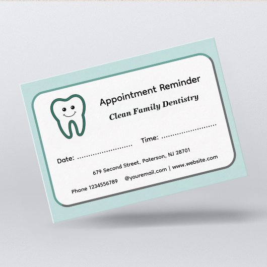 Modern Dentist Appointment Reminder Cards Terminkarte