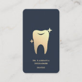 Modern Dentist Gold Holzkohle Blaue Zahnästhetik Visitenkarte (Vorderseite)