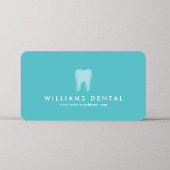 Modern Dentist Tooth Logo auf Aqua Blue Business C Visitenkarte
