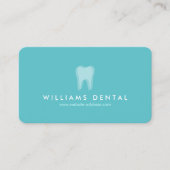 Modern Dentist Tooth Logo auf Aqua Blue Business C Visitenkarte (Vorderseite)