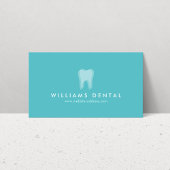 Modern Dentist Tooth Logo auf Aqua Blue Visitenkarte