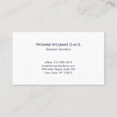 Modern Dentist Tooth Logo auf Navy Blue Apfelzuste Visitenkarte (Rückseite)