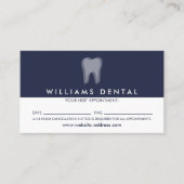 Modern Dentist Tooth Logo auf Navy Blue Apfelzuste Visitenkarte (Vorderseite)