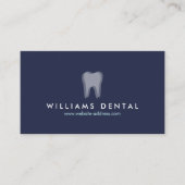 Modern Dentist Tooth Logo auf Navy Blue Visitenkarte (Vorderseite)
