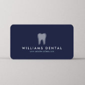 Modern Dentist Tooth Logo auf Navy Blue Visitenkarte