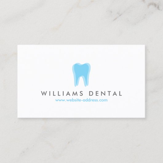 Modern Dentist Tooth Logo auf Weiß Visitenkarte (Vorderseite)