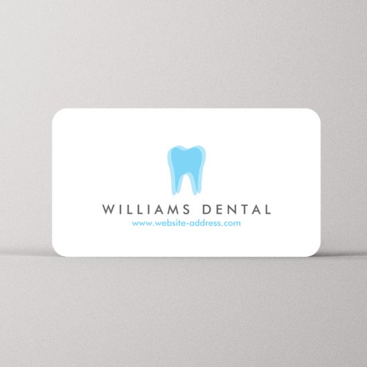 Modern Dentist Tooth Logo auf Weiß Visitenkarte