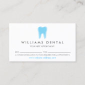 Modern Dentist Tooth Logo auf weißer Verabredung Visitenkarte (Vorderseite)