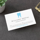 Modern Dentist Tooth Logo auf weißer Verabredung Visitenkarte