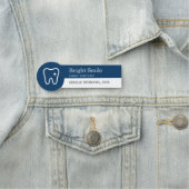 Modern Dentist Tooth Logo Navy Blue Office Namensschild (Beispiel)