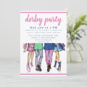 Modern Derby Couples Race Day Party Chic Einladung (Stehend Vorderseite)
