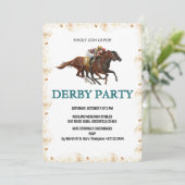 Modern Derby Horse Racing Party Invite Einladung (Stehend Vorderseite)