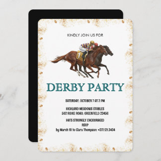 Modern Derby Horse Racing Party Invite Einladung