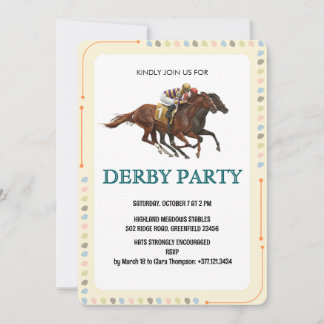 Modern Derby Horse Racing Party Invite Einladung