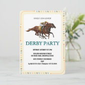 Modern Derby Horse Racing Party Invite Einladung (Stehend Vorderseite)