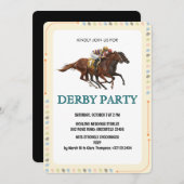Modern Derby Horse Racing Party Invite Einladung (Vorne/Hinten)