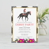 Modern Derby Party Invitation Horse Racing Einladung (Stehend Vorderseite)
