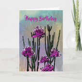 Modern Desert Bloom Floral Birthday Karte (Vorderseite)