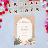 Modern Desert Flowers Botanical Bridal Shower Einladung