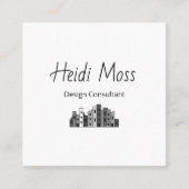 Modern Design Consultant QR code Black White Quadratische Visitenkarte (Vorderseite)