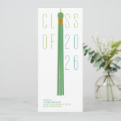 Modern Design Graduation Announcement | Color-Edit (Stehend Vorderseite)