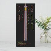 Modern Design Graduation Announcement | Color-Edit (Stehend Vorderseite)