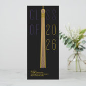 Modern Design Graduation Announcement | Color-Edit (Stehend Vorderseite)
