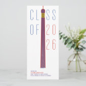 Modern Design Graduation Announcement | Color-Edit (Stehend Vorderseite)