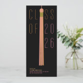 Modern Design Graduation Announcement | Color-Edit (Stehend Vorderseite)
