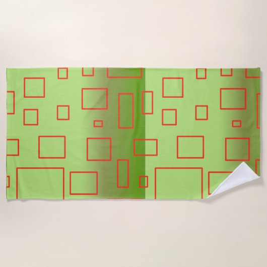 Modern Design Green Geometric Badetuch (Vorderseite)