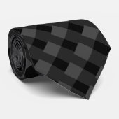Modern Design Neck Tie - Black Gray Karo Krawatte (Gerollt)