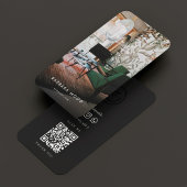 Modern Designer Portrait Foto Logo QR Schwarz Visitenkarte