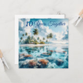 Modern Destination beach Maldives Blue White Coral Karte (Vorderseite/Rückseite Beispiel)