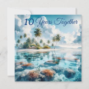 Modern Destination beach Maldives Blue White Coral Karte