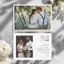Modern Destination Travel Wedding Thank You Card Dankeskarte