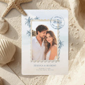 Modern Destination Wedding Photo Save The Date Einladung