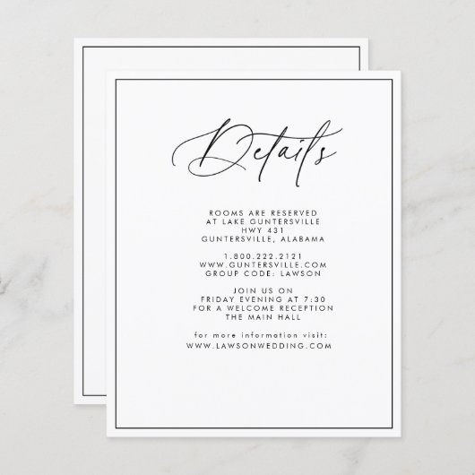 Modern Details Card (Vorne/Hinten)