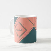 Modern Diagonal Simple Geometric Diamond Kaffeetasse (Vorderseite Links)