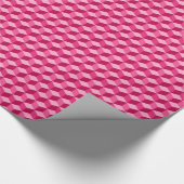 Modern Diamond Grid, Fuchsia und Light Pink Geschenkpapier (Ecke)